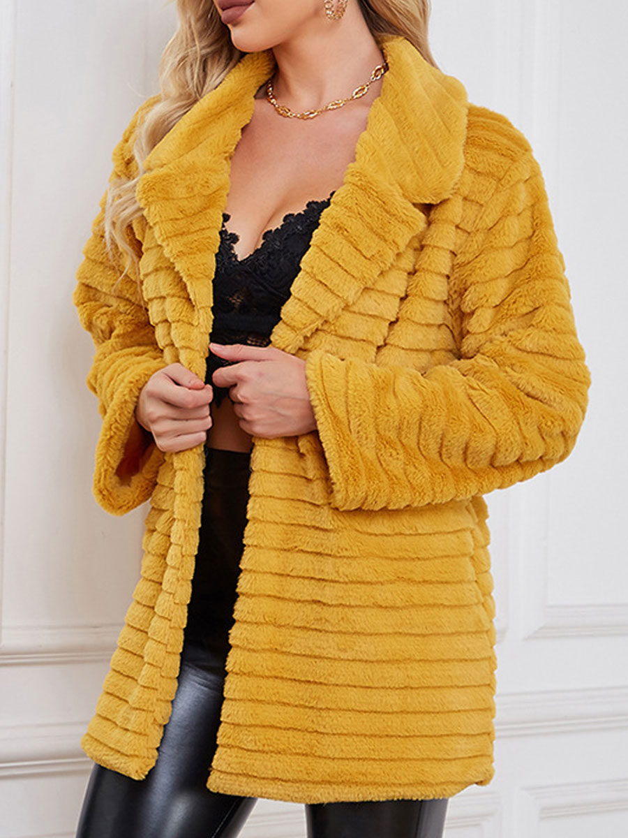 Solid Thermal Faux Fur Jacket