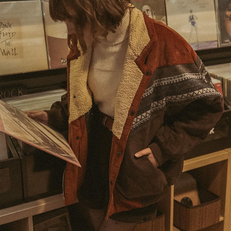 Women Outdoor Corduroy Fleece Jacket Coat