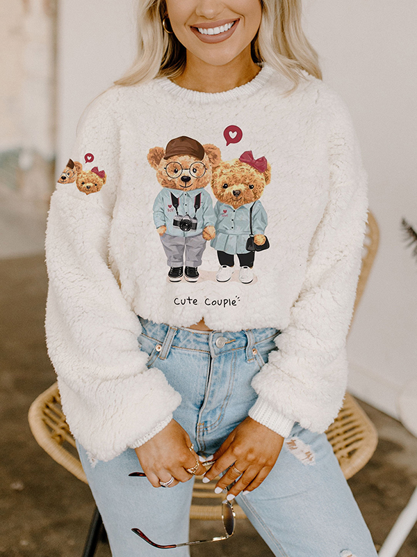 Warm Teddy Bear Lamb Wool Women's Casual Sweatshirt