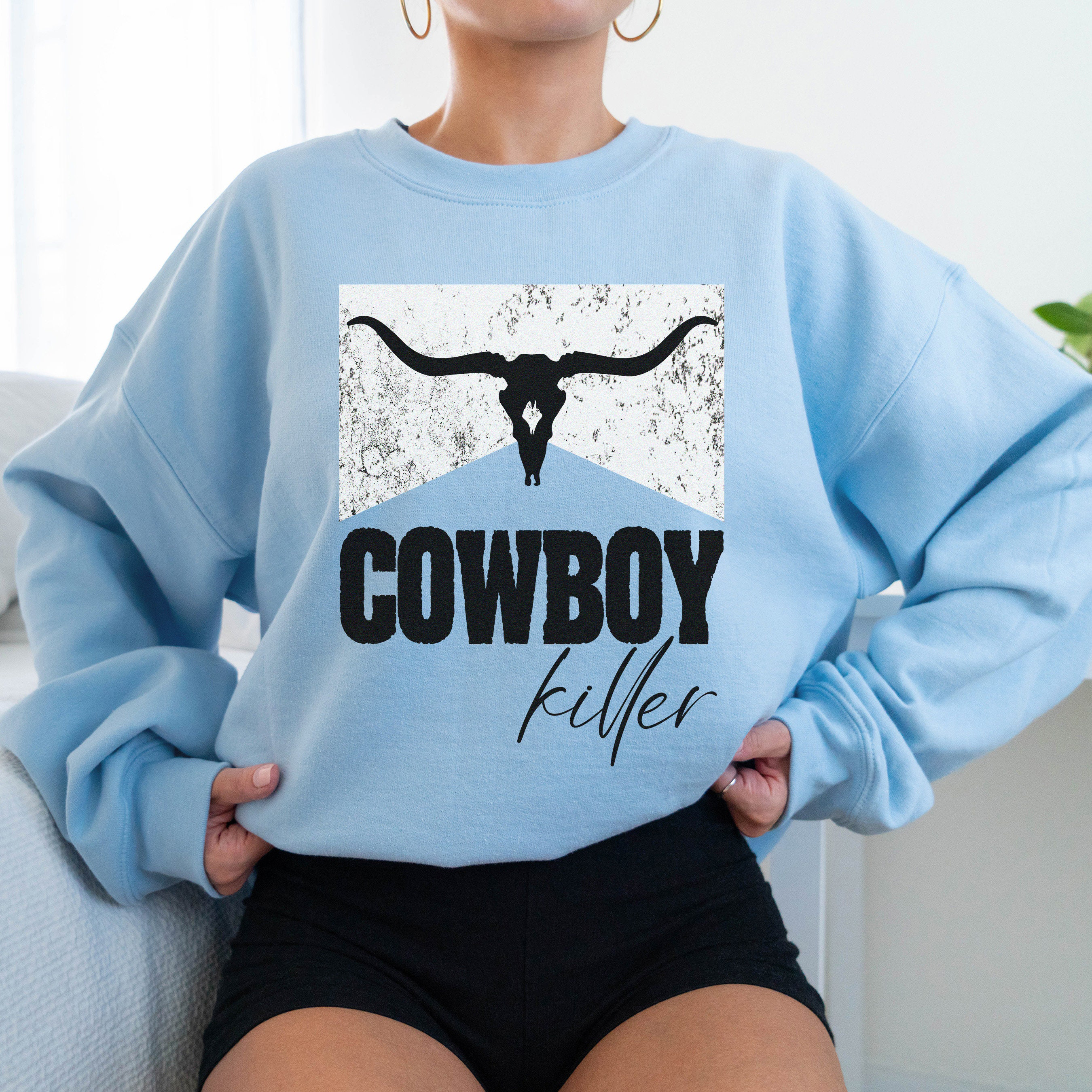 Cowboy Killer Print Crewneck Sweatshirt