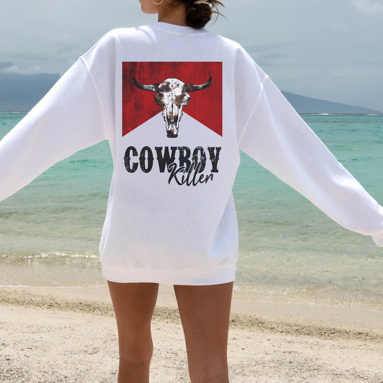 Cowboy Killer Print Crewneck Sweatshirt