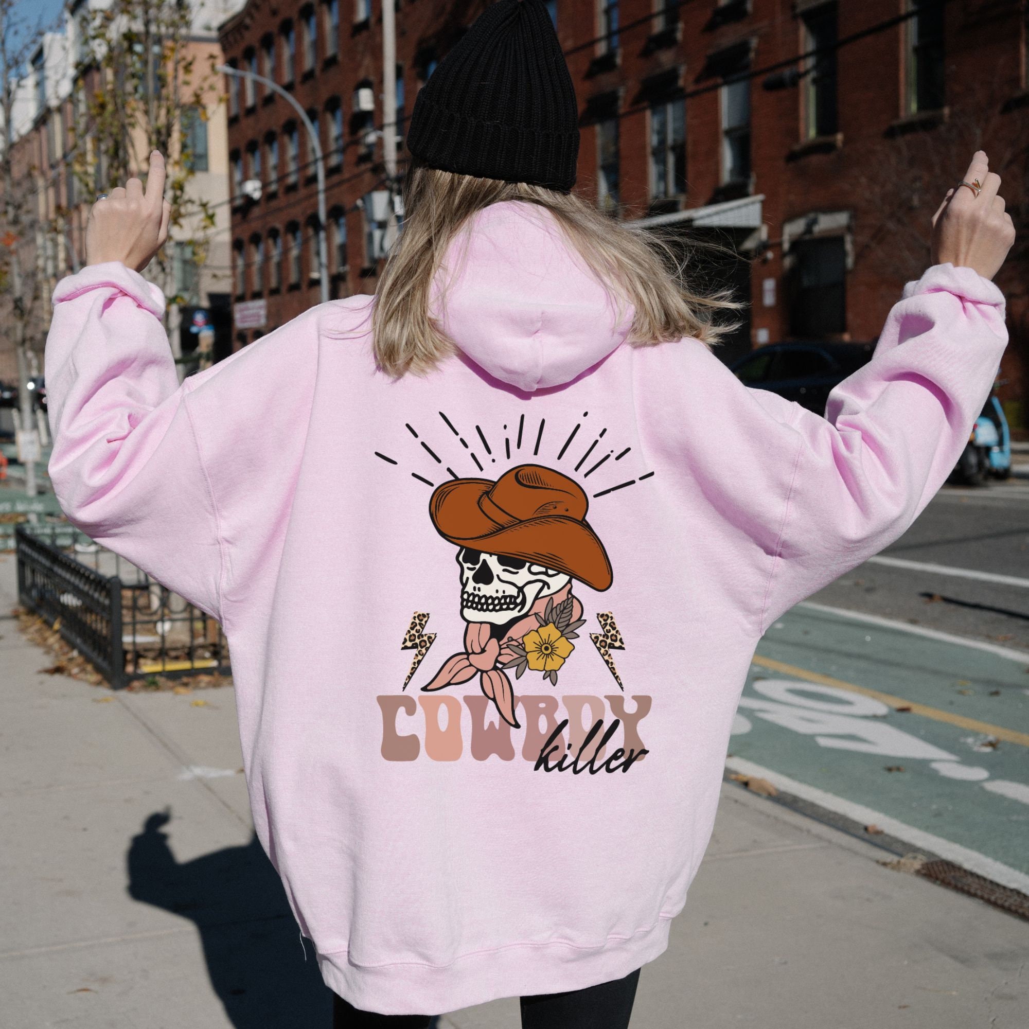 Cowboy Killer Print Hooded Sweatshirt