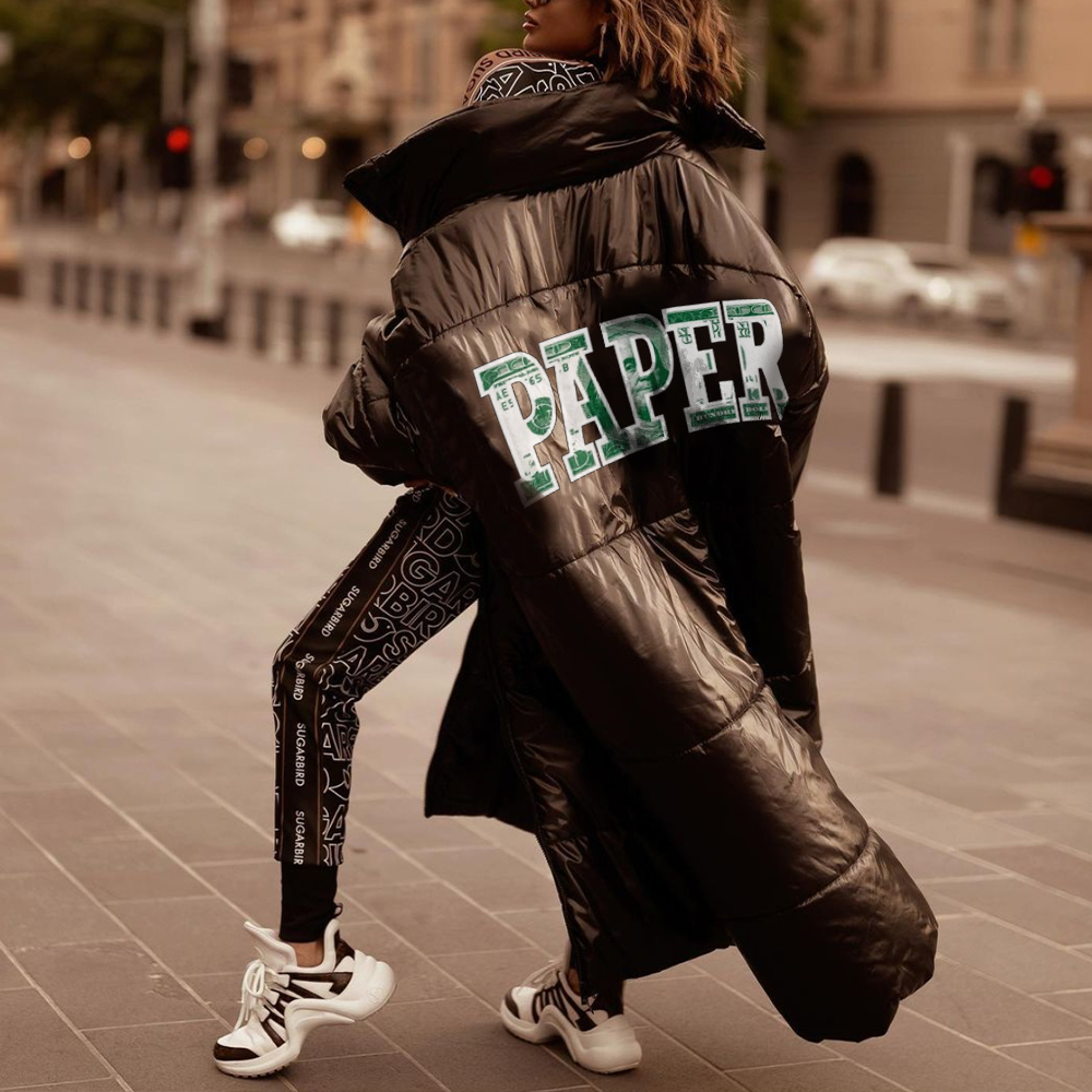 Women's Fashion Letter Print Down Jacket