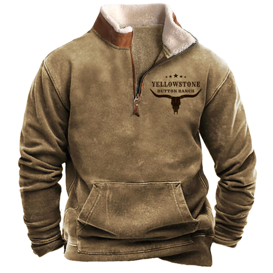 

Sudadera Con Cuello Levantado Y Cremallera Western Yellowstone Vintage Para Hombre