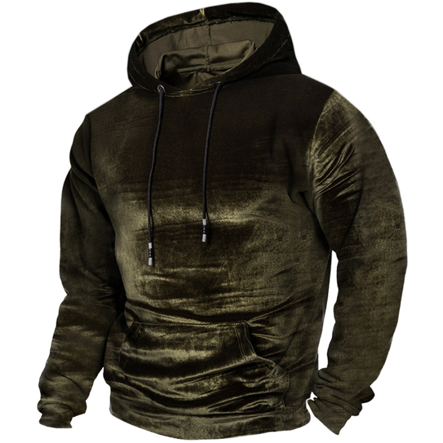

Men's Velvet Pocket Casual Hooded Sweatshirt