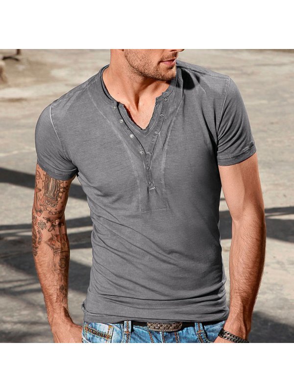 V Neck Sport Slim Short Sleeve T-Shirt