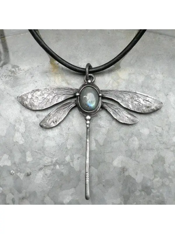 Vintage Dragonfly Moonstone Necklace - Maxizero.chimpone.com 