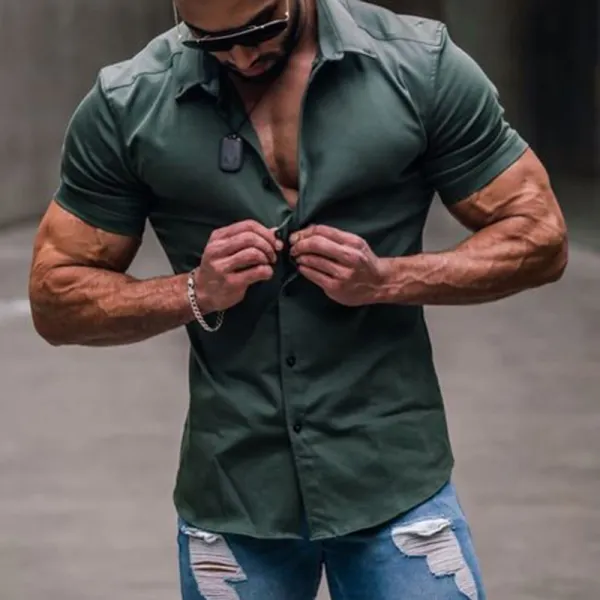 Men's Solid Color Casual Shirt - Fineesa.chimpone.com 