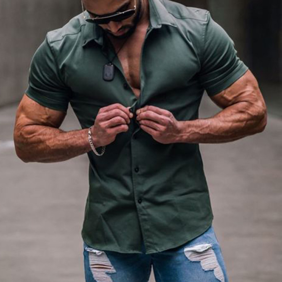 Men's Solid Color Casual Shirt