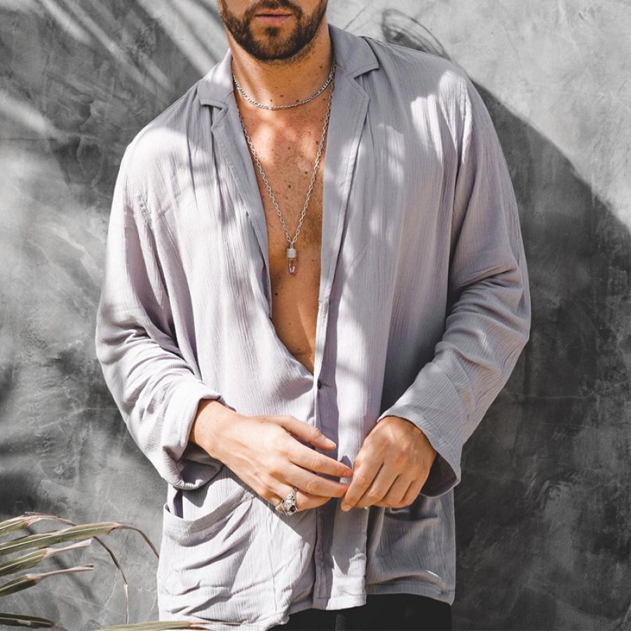 

Summer Casual Linen Minimalist Shirt