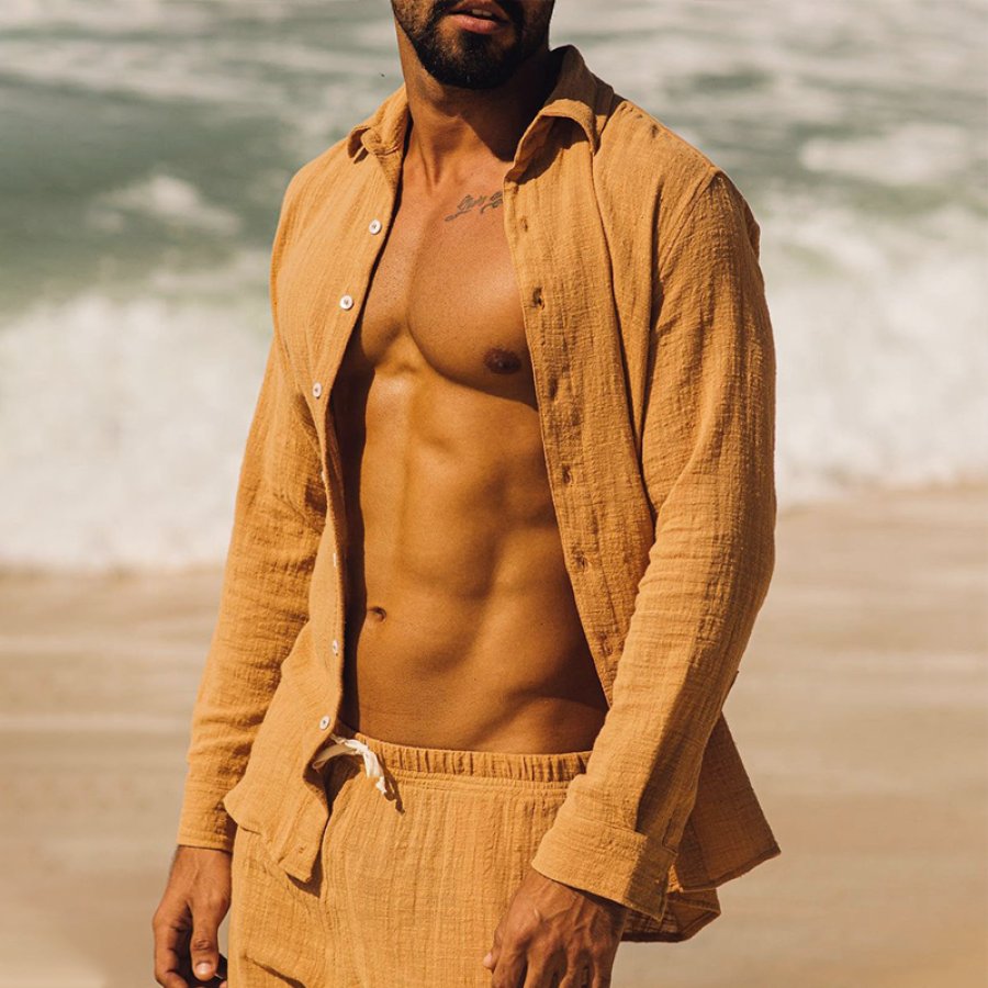 

Holiday Beach Linen Minimalist Breathable Shirt