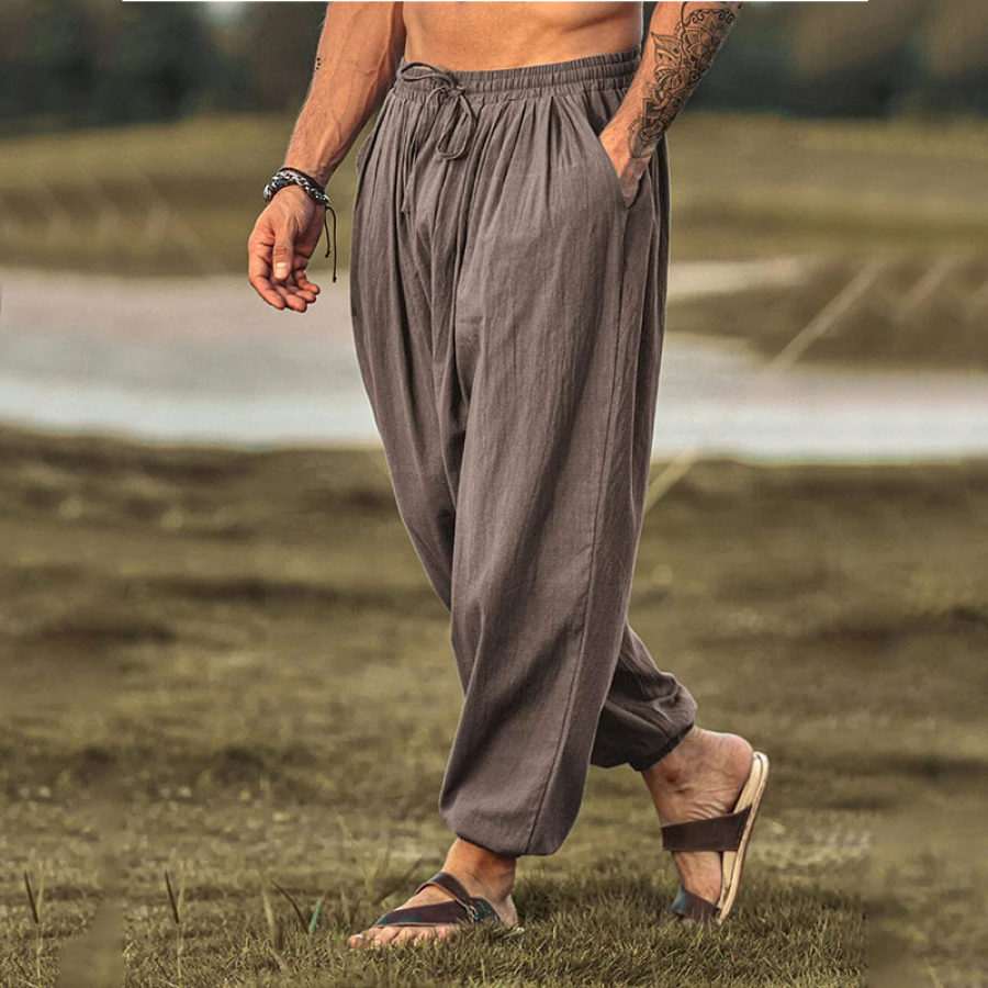 

Pantaloni Harem In Lino Da Uomo