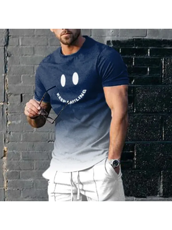 Men's Gradient Printed T-shirt - Valiantlive.com 