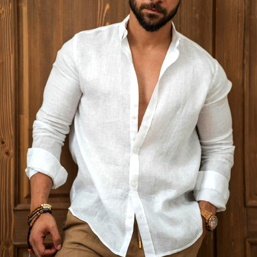 

Men's Linen Long-sleeved Shirt