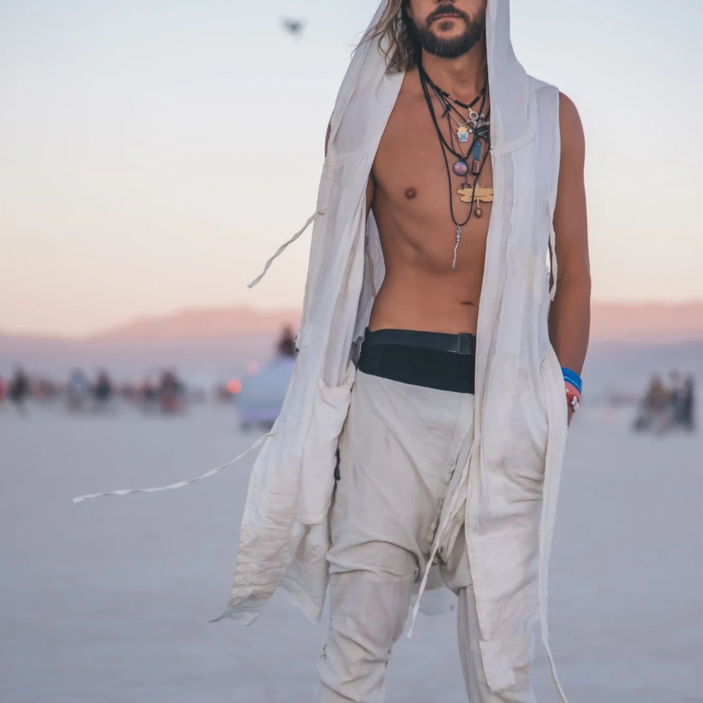 Men's Sleeveless Hooded Casual Kimono