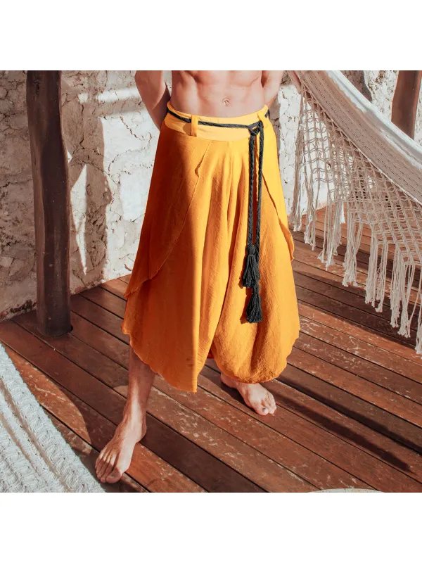 Men's Comfort Linen Elastic Waist Casual Pants - Valiantlive.com 