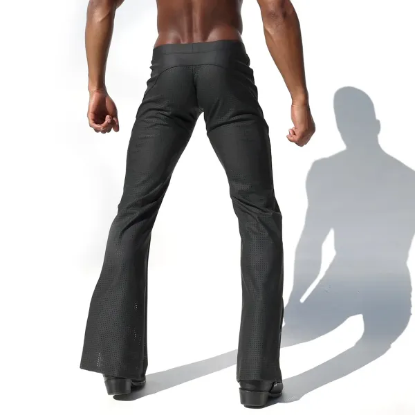 Men's Mesh Slim Fit Flared Pants - Fineyoyo.com 