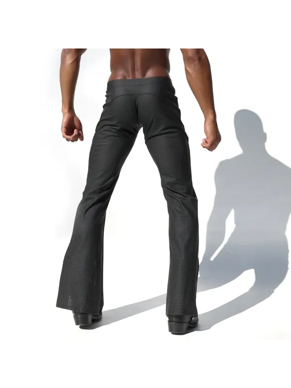 Men's Mesh Slim Fit Flared Pants - Timetomy.com 