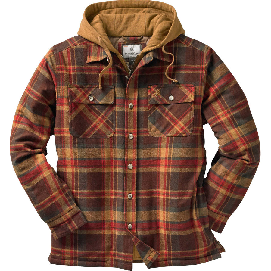 

Veste Chemise à Capuche Standard Pour Hommes Veste à Carreaux Maplewood