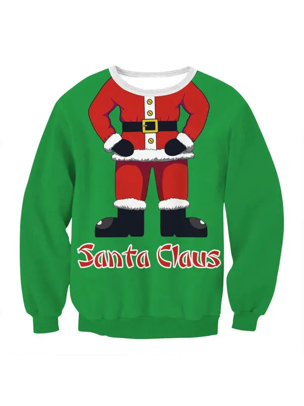 Unisex 3D Animal Sloth Print Christmas Sweatshirt - Timetomy.com 