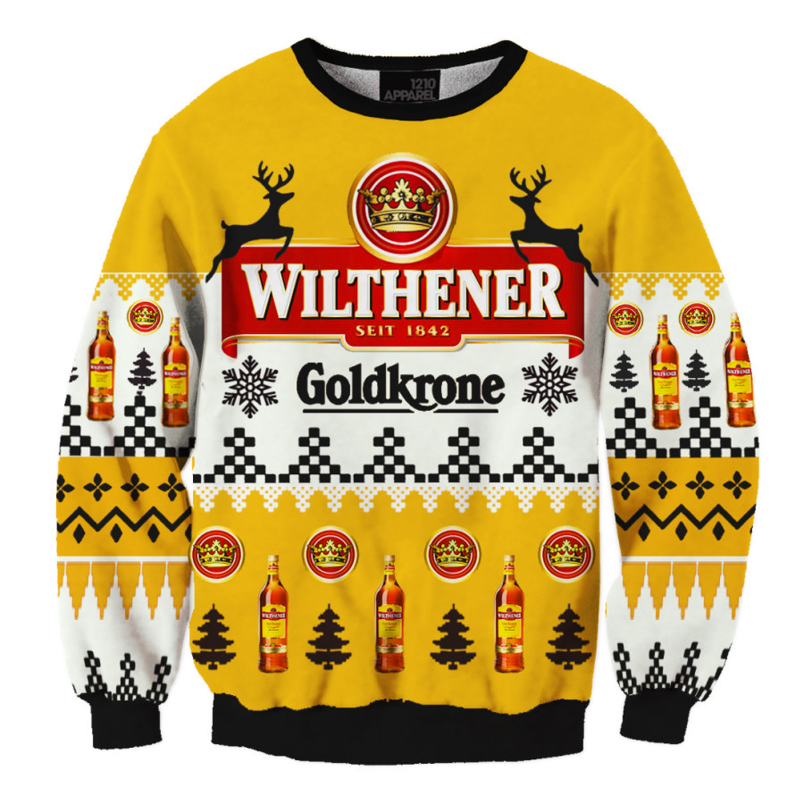 

Unisex Wilthener Goldkrone 3D-gedrucktes Weihnachts-Sweatshirt