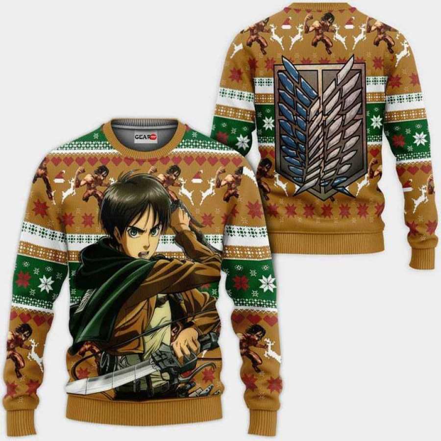 

Eren Yeager Hässlicher Weihnachtspullover Anime