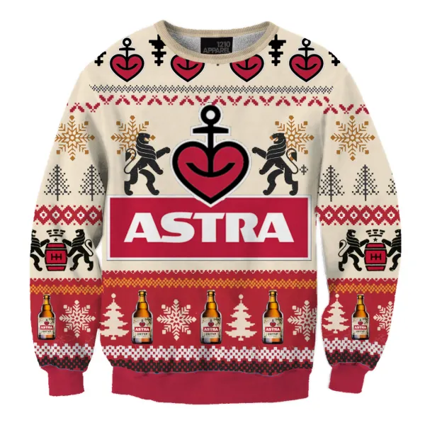 Unisex Astra Beer Ugly Christmas Sweatshirt - Cotosen.com