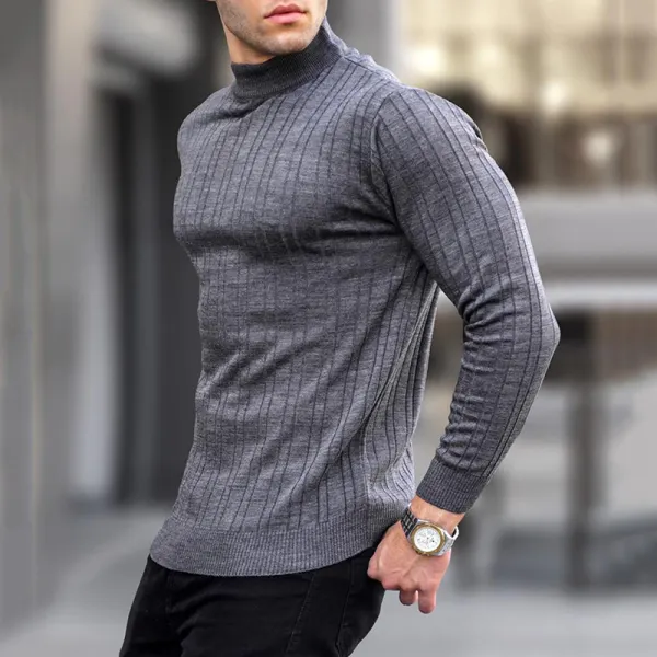 Casual Skinny Turtleneck Sweater - Ootdyouth.com 
