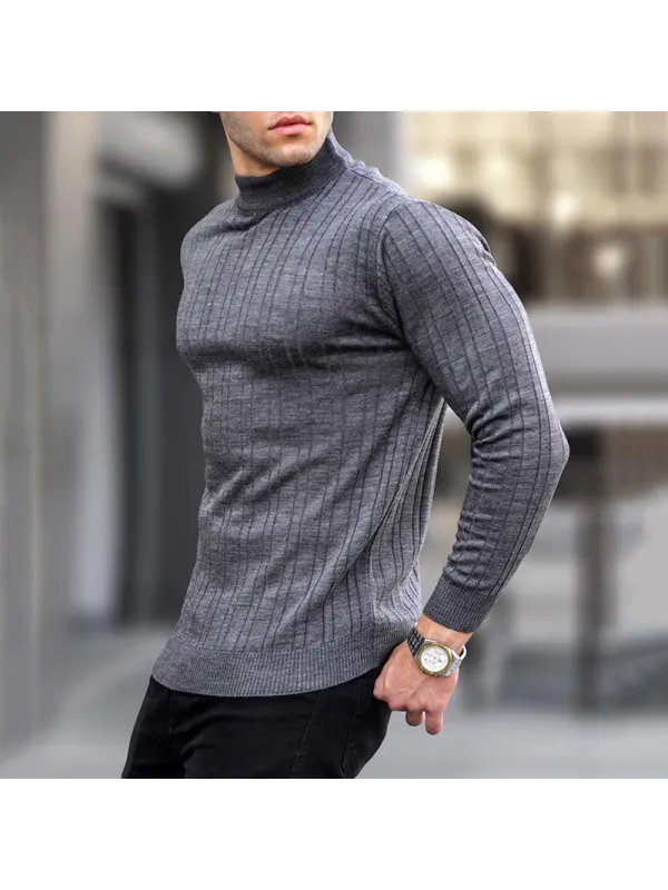 Casual Skinny Turtleneck Sweater - Ootdmw.com 
