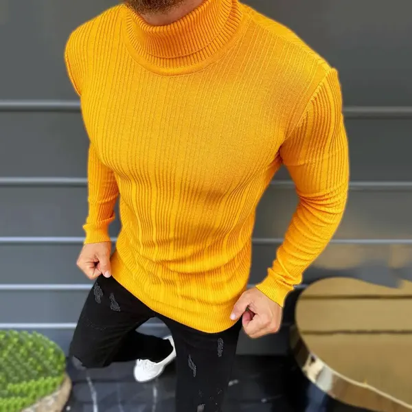 Solid Color Tight Simple Knitted Sweater - Spiretime.com 