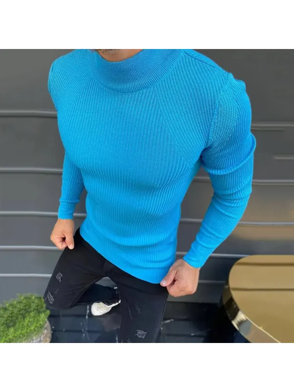 Tight Warm Solid Color Casual Sweater - Ootdmw.com 