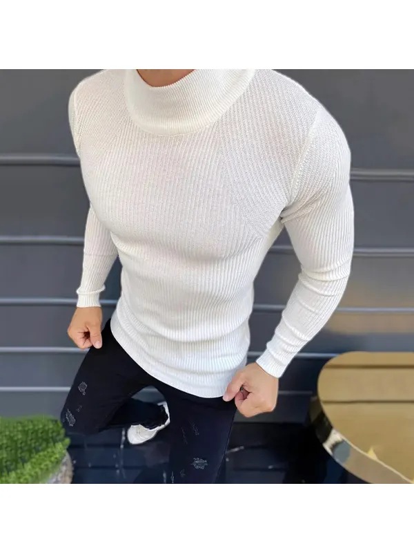 Men's Solid Color Casual Bottoming Sweater - Valiantlive.com 