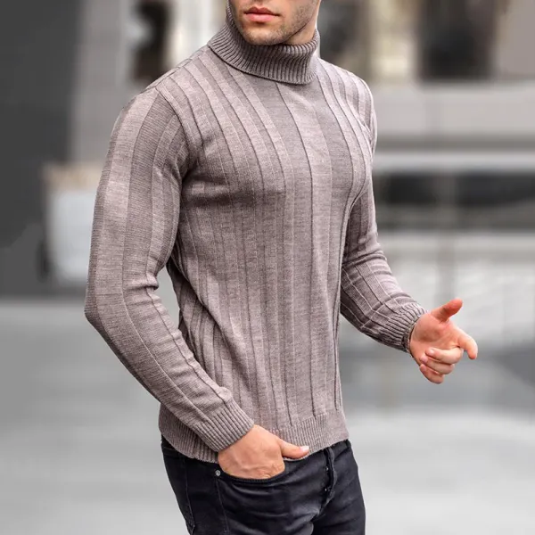 Solid Color Turtleneck Bottoming Sweater - Ootdyouth.com 