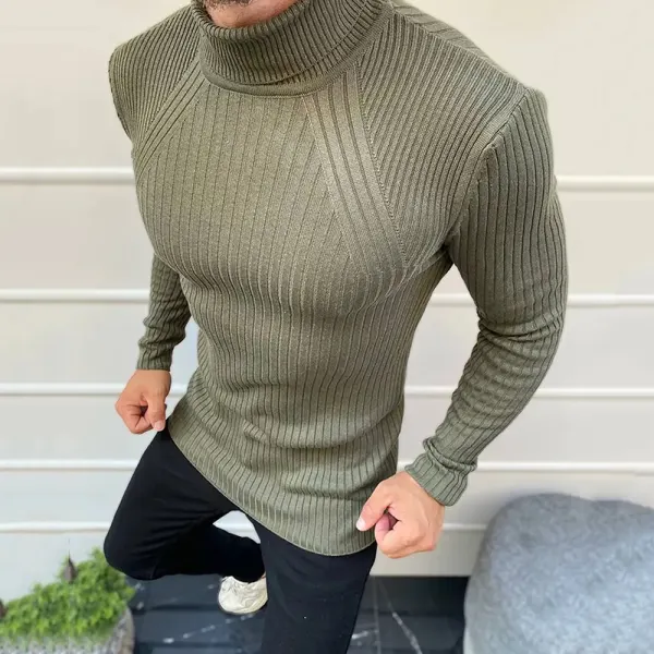 Men's Solid Color Casual Sweater - Ootdyouth.com 