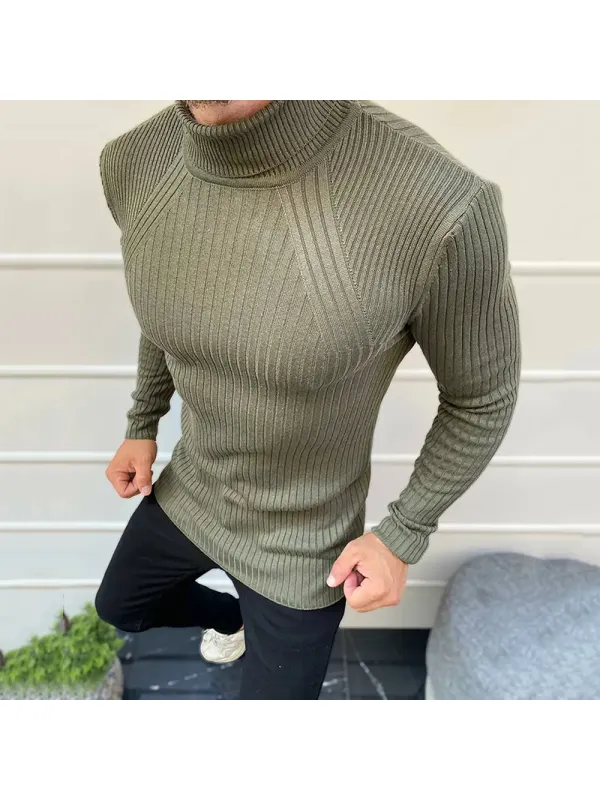 Men's Solid Color Casual Sweater - Ootdmw.com 