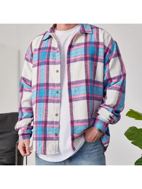 Men's Corduroy Long Sleeve Printed Casual Jacket - Ootdmw.com 