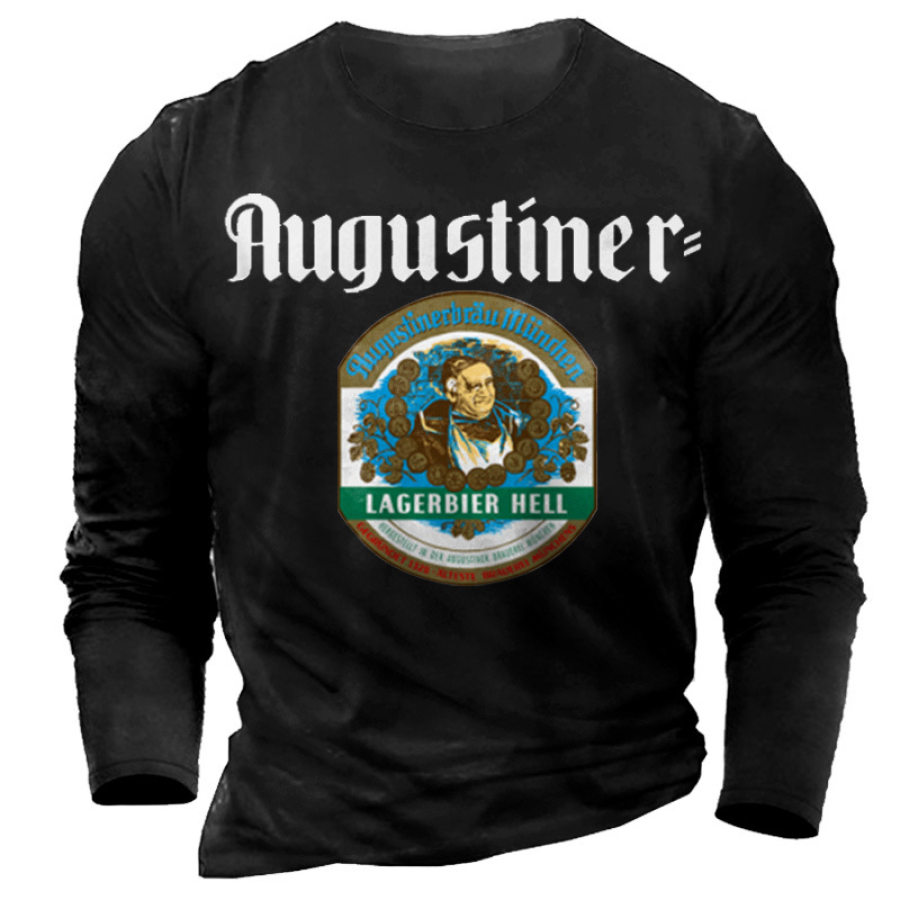 

T-shirt à Manches Longues Et Col Rond Amusant Pour Hommes Imprimé Our Beer Augustiner