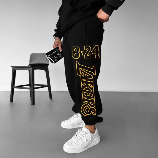 Men's Oversized Street Style Basketball Print Sweatpants Number 24 Sweatpants Men's Oversized Street Style Basketball Print Sweatpants Number 24 Sweatpants