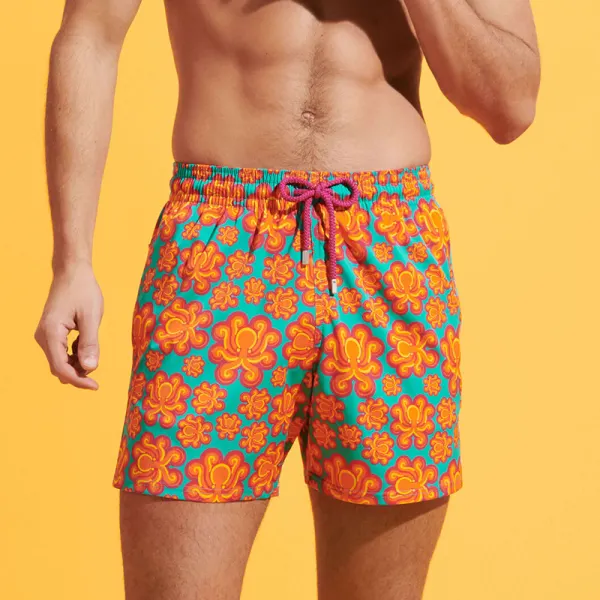 Men Stretch Swim Shorts Poulpes Neon - Cotosen.com