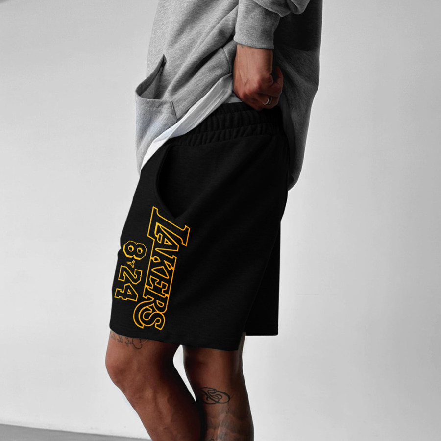 

Pantalones Cortos Con Estampado De Baloncesto Estilo Callejero Para Hombre