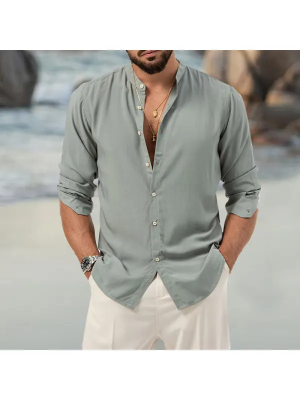 Men's Hawaiian Shirts Button Down Pocket Comfortable Breathable Soft Holiday Beach Long Sleeves Shirts - Ootdmw.com 