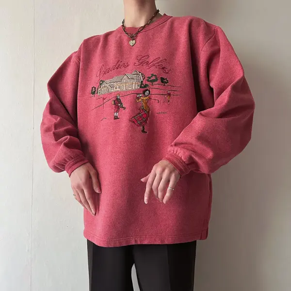 Women's Vintage Graphic Crew Neck Sweatshirt - Relieffe.com 