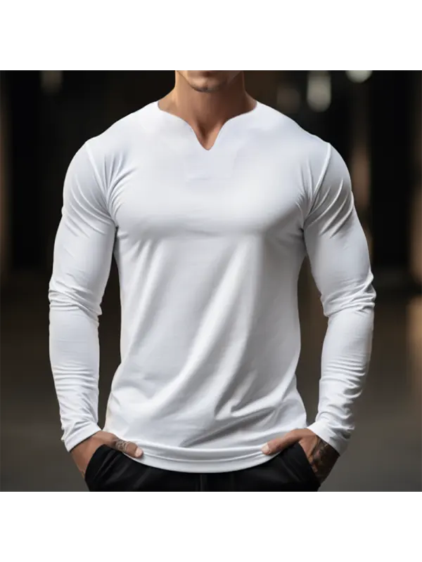 Fitness Neckline Design Tight Base T-shirt - Valiantlive.com 