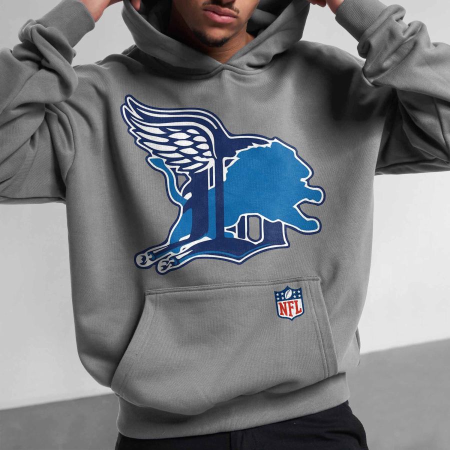 

Men's Detroit Lions NFL Super Bowl Print Casual Hoodie