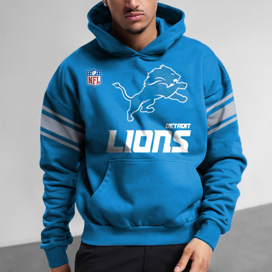 

Lässiger Kapuzenpullover Mit Aufdruck „Detroit Lions NFL Super Bowl“ Für Herren