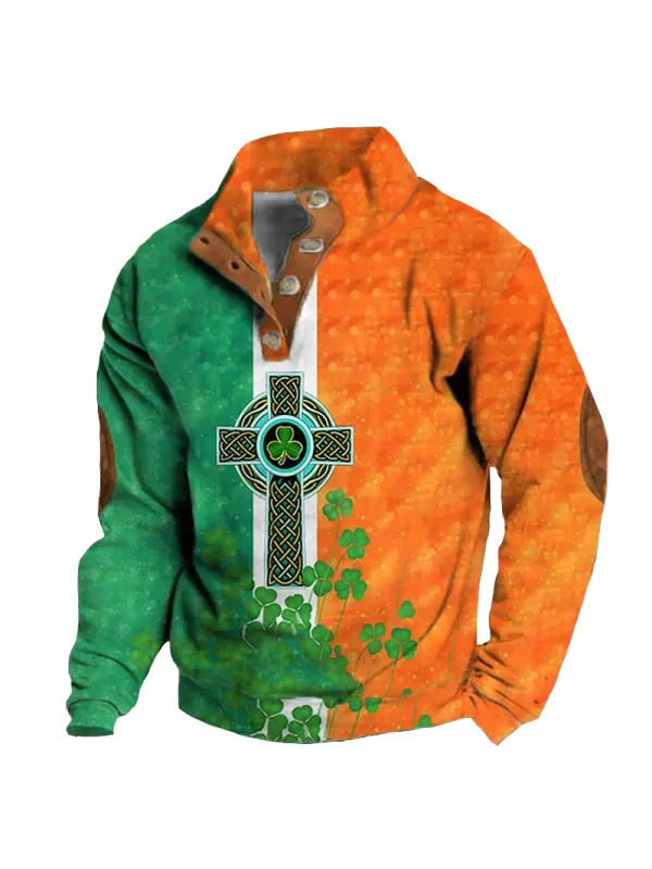 St. Patrick's Day Print Long Sleeve Sweatshirt - Timetomy.com 