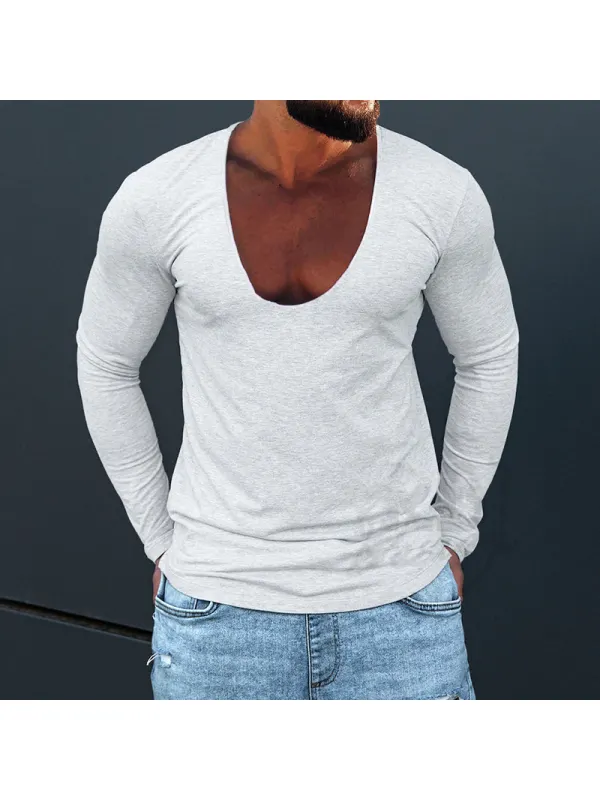 Men's Low-necked Basic T-shirt - Timetomy.com 