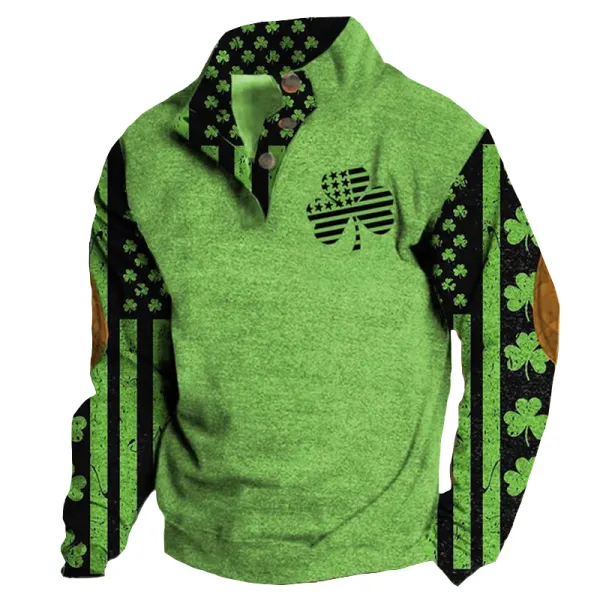 St. Patrick's Day Lucky Print Long Sleeve Sweatshirt - Spiretime.com 
