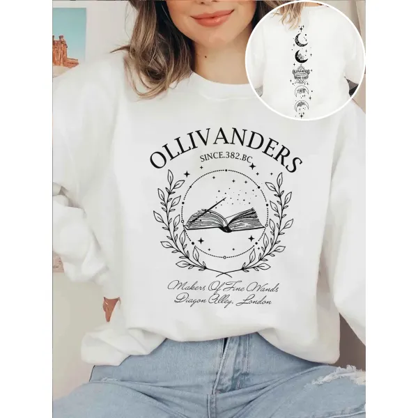 Ollivanders Wand Shop, Wizard Book Shop Sweatshirt - Spiretime.com 