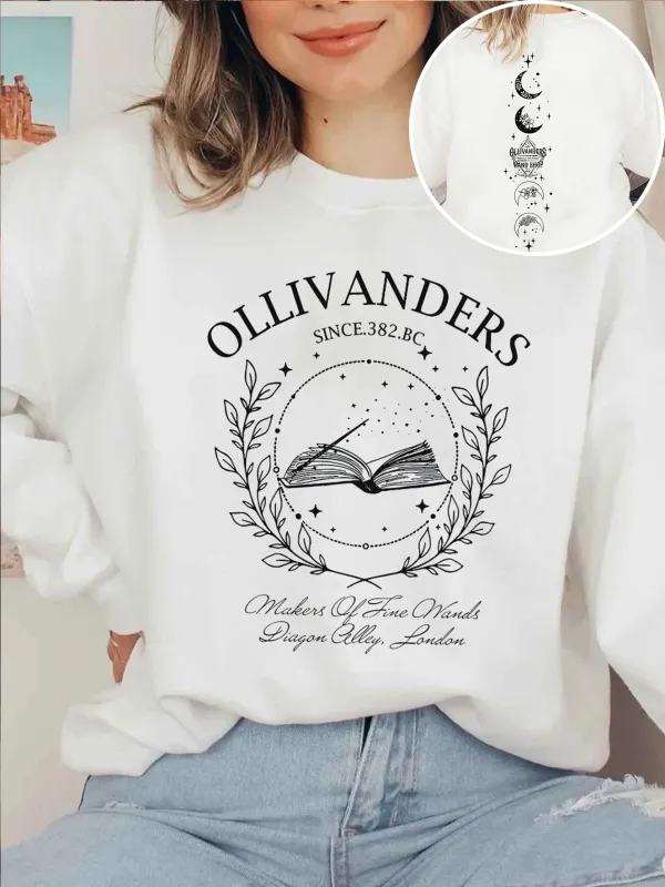 Ollivanders Wand Shop, Wizard Book Shop Sweatshirt - Ootdmw.com 